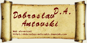 Dobroslav Antovski vizit kartica